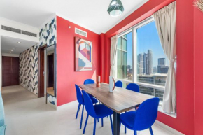 Stylish 1BDR apartment with Burj Khalifa view - 5min Walk to Dubai Mall-Burj Views Tower